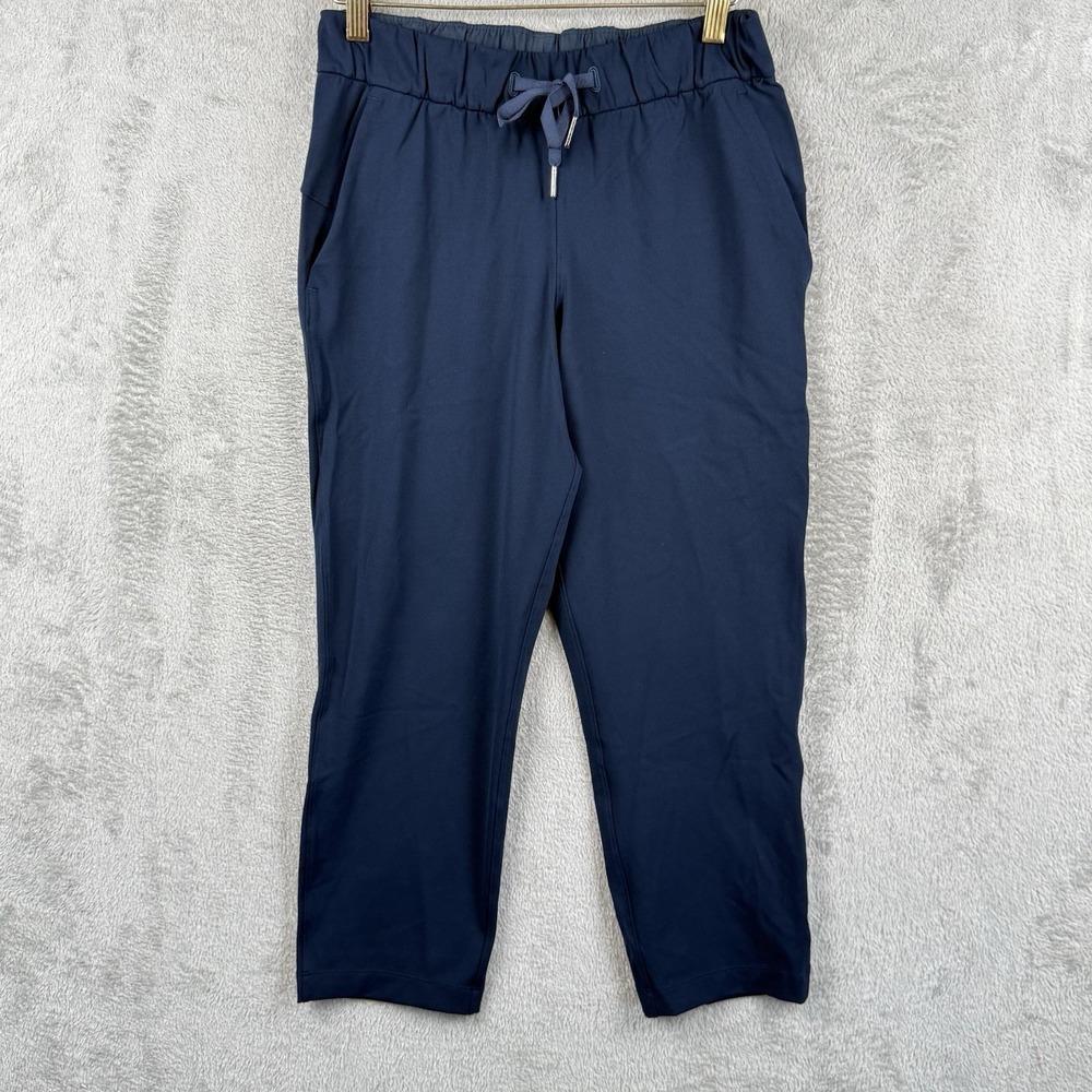 Lululemon On The Fly High Rise Crop Pants Womens 4 Navy Blue W6BJ2S Athleisure